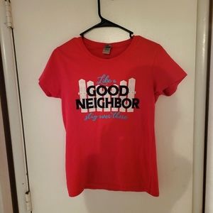 Womens pink Small Word Graphic Tshirt short sleeve